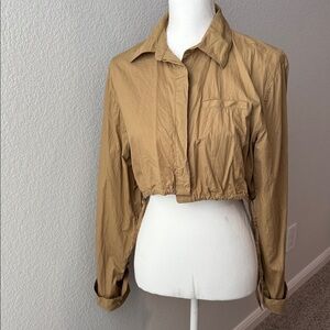 Divided Light Brown Cropped Utility Jacket
